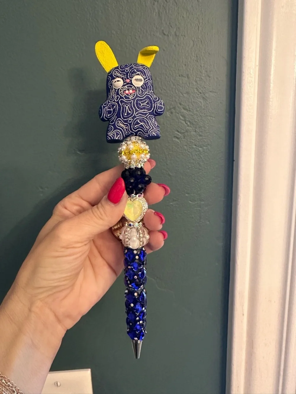 Funky and Fun Hand Crafted Pen with an Authentic Fuggler as the Focal